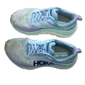 Hoka One One Gaviota 5 Womens Running Shoes Size 9D Wide Light Blue Purple